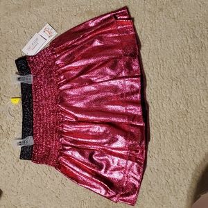 Girls Pink Foil Skirt
